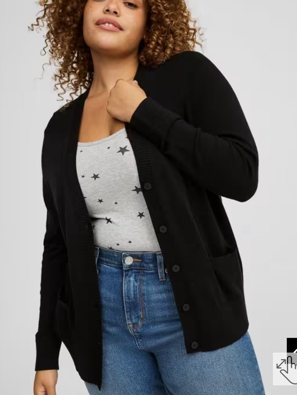 torrid Black V-Neck Button Cardigan Sweater